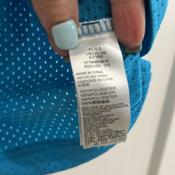 Nike Air Jordan Aqua Blue Yellow 23 Basketball Jersey Dri-FIT |Size Large 6/7 - Picture 5 of 6